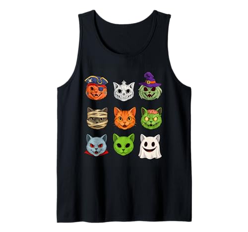Halloween Katze Skelett Zombie Mama Geist Katze Hexe Vampir Tank Top Halloween Katze Skelett Zombie Mama Geist Katze Hexe Vampir Tank Top von Cat Skeleton Zombie Mummy Ghost Halloween Scary