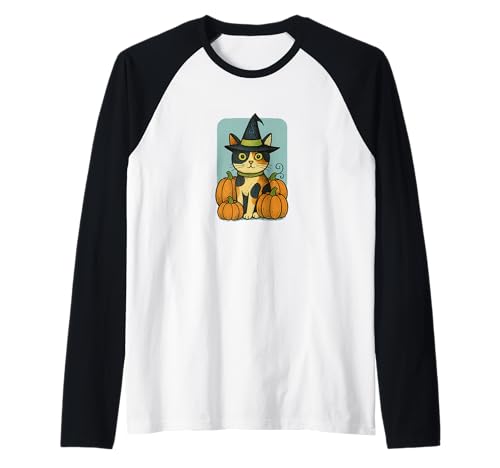 Calico Cat Hexe Halloween-Kürbis-Patch Magic Raglan von Cat Snugg