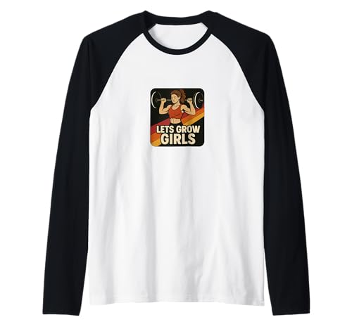 Let's Grow Girls Weightlifter Zitat Stärke Power Raglan von Cat Snugg