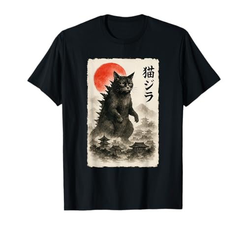 Catzilla Cat, japanische Kunst, lustiges Sumi-e, für Herren, Damen, Kinder T-Shirt Catzilla Cat, japanische Kunst, lustiges Sumi-e, für Herren, Damen, Kinder T-Shirt von Cat Sumi-e Kawaii Ink Painting Japanese Cute Gifts