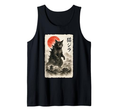 Catzilla Cat, japanische Kunst, lustiges Sumi-e, für Herren, Damen, Kinder Tank Top Catzilla Cat, japanische Kunst, lustiges Sumi-e, für Herren, Damen, Kinder Tank Top von Cat Sumi-e Kawaii Ink Painting Japanese Cute Gifts