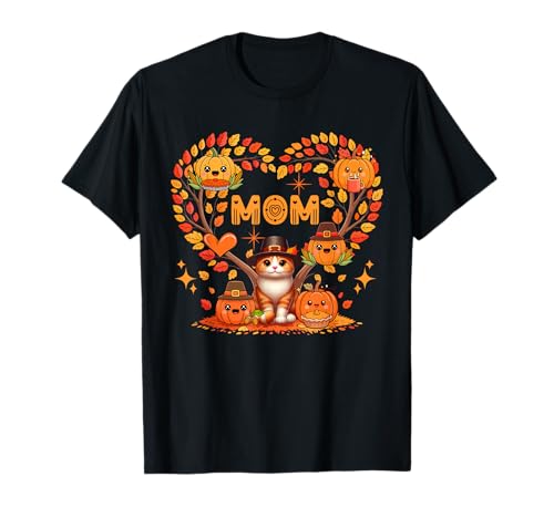 Süßes Herz für Mama, Weihnachtsbaum, Katze, Kürbisse T-Shirt Süßes Herz für Mama, Weihnachtsbaum, Katze, Kürbisse T-Shirt von Cat Thanksgiving Costume