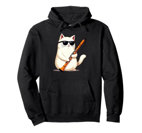Katze trägt Sonnenbrille spielt Klarinette Musiker Männer Frauen Pullover Hoodie Katze trägt Sonnenbrille spielt Klarinette Musiker Männer Frauen Pullover Hoodie von Cat Wearing Sunglasses Playing Clarinet Musician