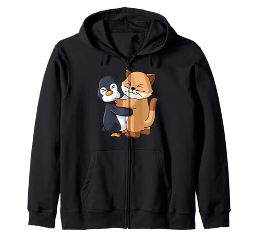 Niedlicher Pinguin und Katze, Tierliebhaber, umarmt Frauen und Mädchen Kapuzenjacke Niedlicher Pinguin und Katze, Tierliebhaber, umarmt Frauen und Mädchen Kapuzenjacke von Cat and Penguin Hug Japanese Kawaii Animals