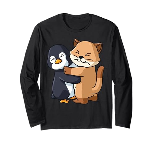 Niedlicher Pinguin und Katze, Tierliebhaber, umarmt Frauen und Mädchen Langarmshirt Niedlicher Pinguin und Katze, Tierliebhaber, umarmt Frauen und Mädchen Langarmshirt von Cat and Penguin Hug Japanese Kawaii Animals