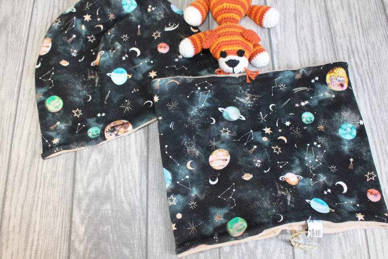 2 Tlg. Set Warmer Schlupfschal/Loop + Beanie/ Mütze Galaxy Mit Baumwoll-Fleece 2 Tlg. Set Warmer Schlupfschal/Loop + Beanie/ Mütze Galaxy Mit Baumwoll-Fleece von Cat55DE