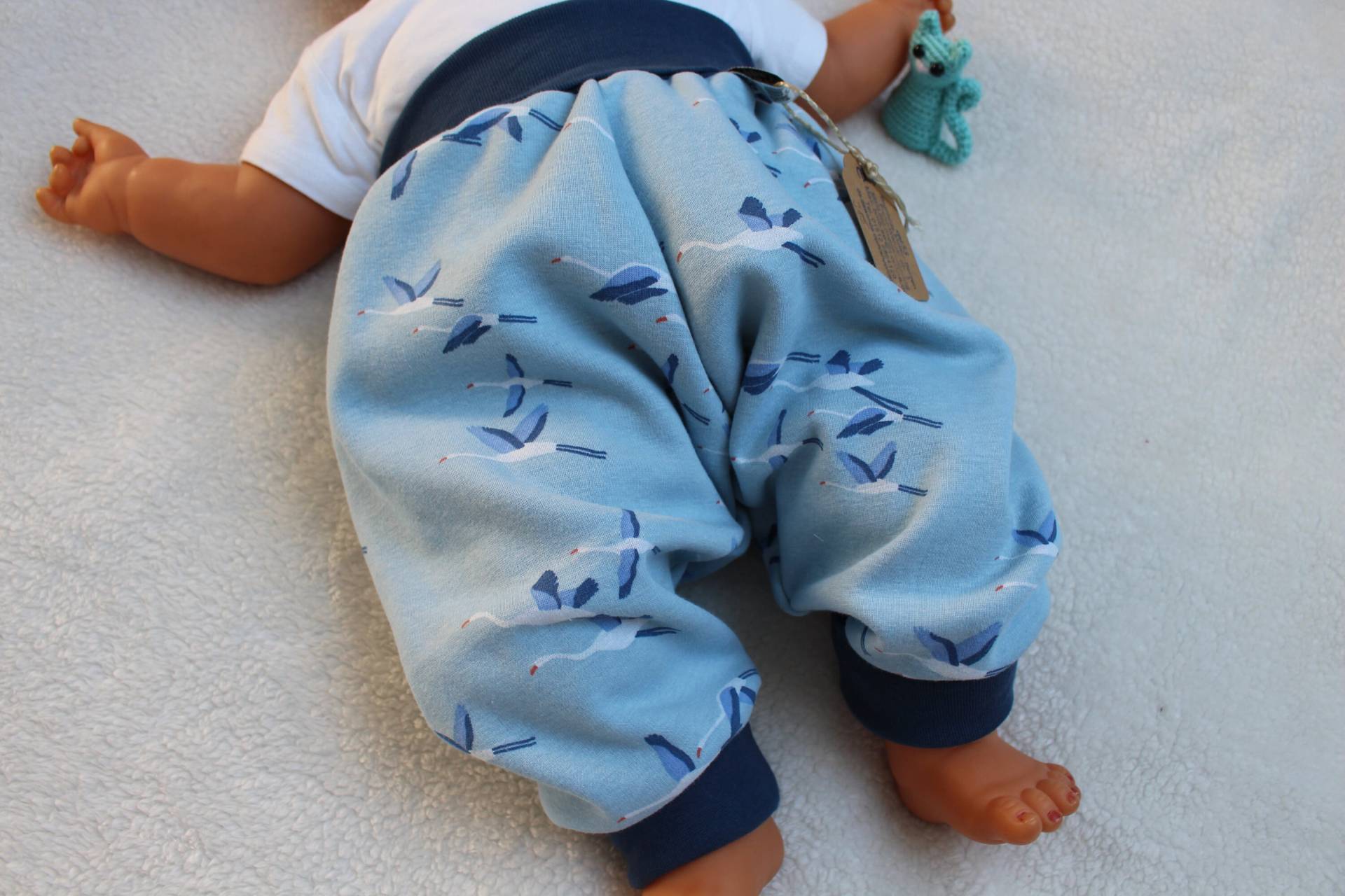 Warme Alpenfleece-Pumphose Blaue Möwen Gr. 50 Bis 104 von Cat55DE