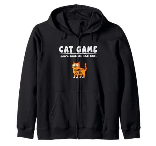 Lustiges Katzenspiel Don't Look Game Over Mom Dad Kids Kapuzenjacke von CatAxis1
