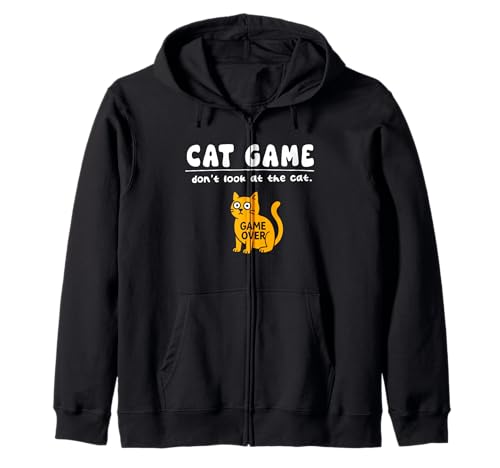 Lustiges Katzenspiel Don't Look Game Over Mom Dad Kids Kapuzenjacke von CatAxis1