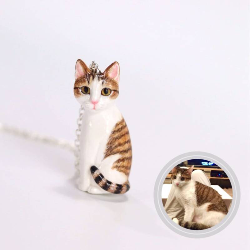 3D Individuelle Katzenportraits Halsketten - Ganzkörper, Katzenhalsketten, Personalisierte Katze, Polymer Clay Katzenskulptur, Katzendenkmal von CatBrothers