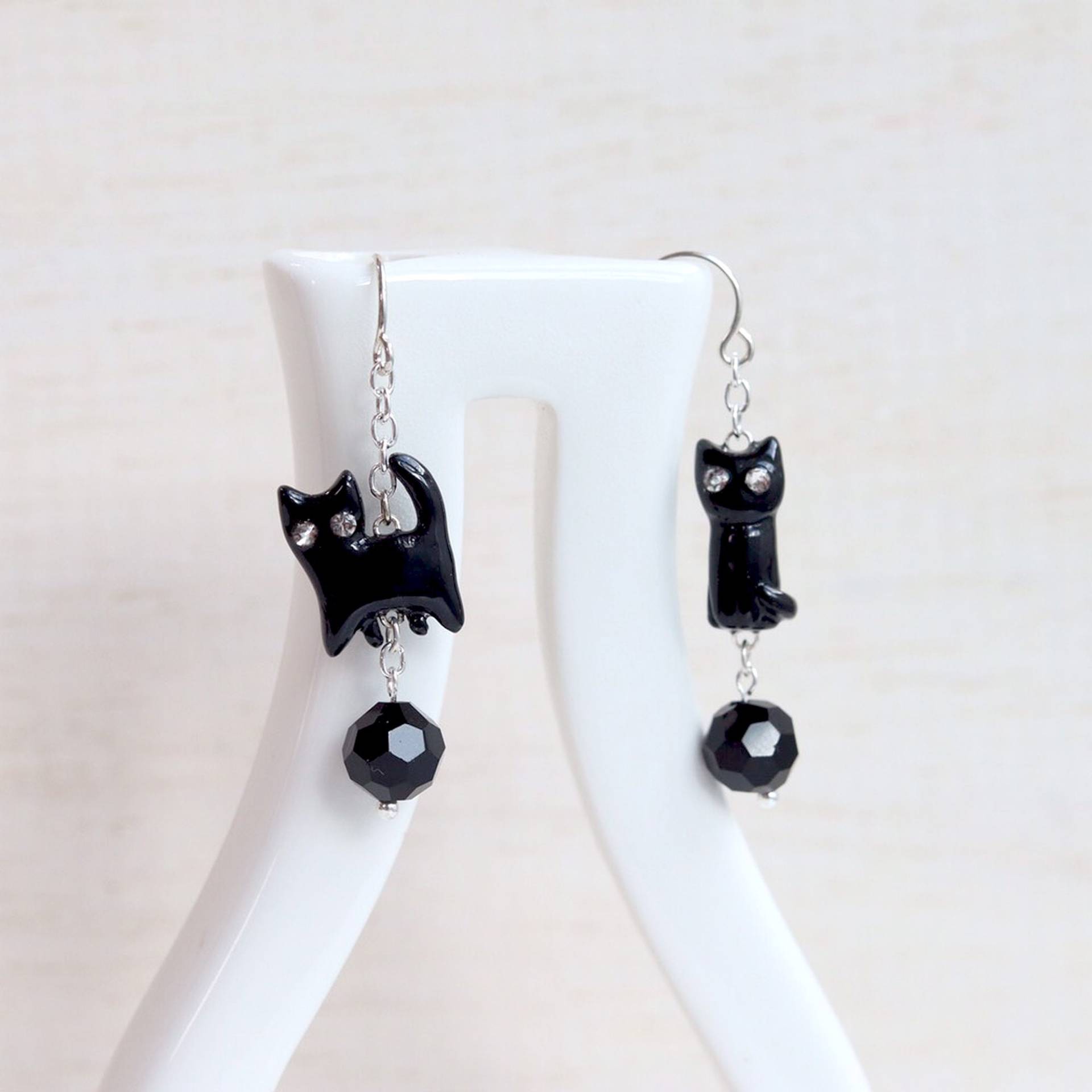 Schwarze Katze Ohrringe, Baumeln & Tropfen Polymer Clay Katzenohrringe, Geschenk Für Katzenliebhaber Schwarze Katze Ohrringe, Baumeln & Tropfen Polymer Clay Katzenohrringe, Geschenk Für Katzenliebhaber von CatBrothers