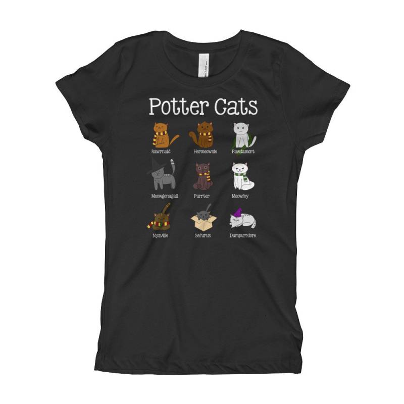 Potter Katzen Shirt Katzenliebhaber Katze Meme Mädchen T-Shirt von CatCatCatLife