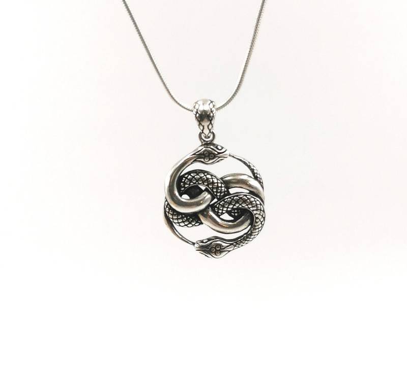 Auryn 925 Silber Anhänger Klein/Groß, Ouroboros Anhänger, Unendliche Geschichte Schlange Schlange, Zwei Größen von CatSamJewelry