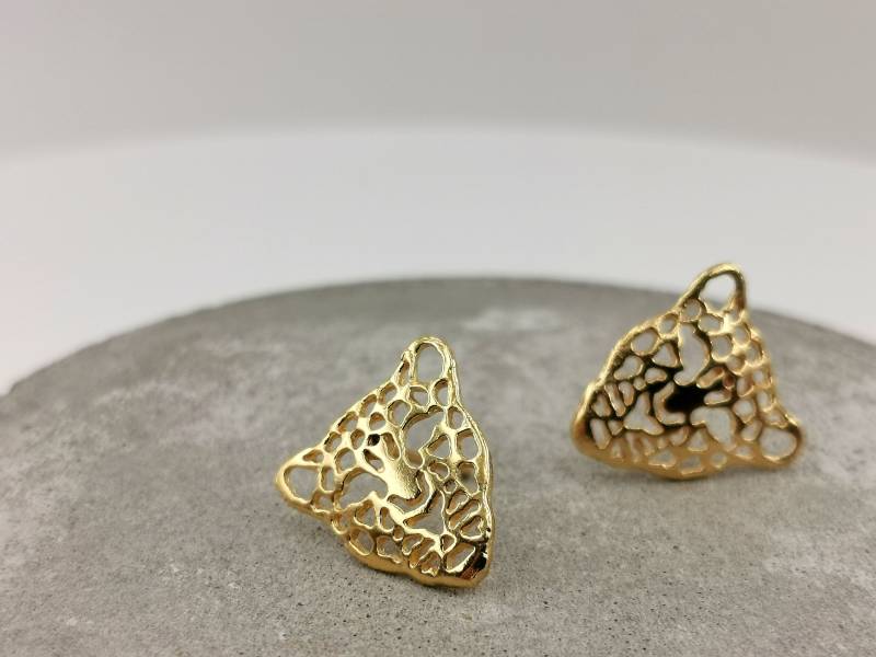 Leopard Gold Ohrstecker, Jaguar Kopf Ohrstecker 18K Vergoldetes 925Er Silber von CatSamJewelry
