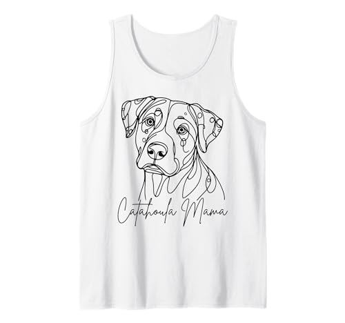 Catahoula Mama Catahoula Leopard Mom Line Art Hund künstlerisch Tank Top von Catahoula Leopard Lover Beautiful Dog Gift Design