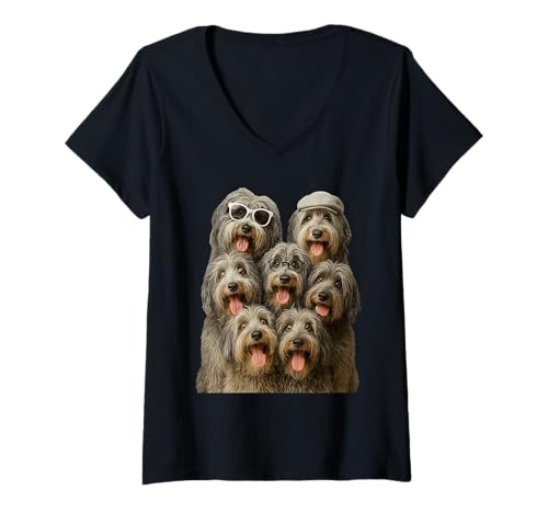 Damen Katalanischer Schäferhund T-Shirt mit V-Ausschnitt Damen Katalanischer Schäferhund T-Shirt mit V-Ausschnitt von Catalan Sheepdog Dog