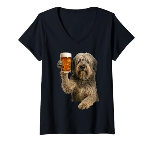 Damen Katalanisches Schäferhund-Bier T-Shirt mit V-Ausschnitt Damen Katalanisches Schäferhund-Bier T-Shirt mit V-Ausschnitt von Catalan Sheepdog Dog