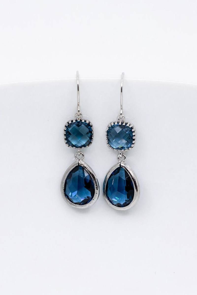 Blaue Ohrringe // Dunkelblau Silber Blau Dunkelblaue Mit Blauen Steinen von CataleaJewelry