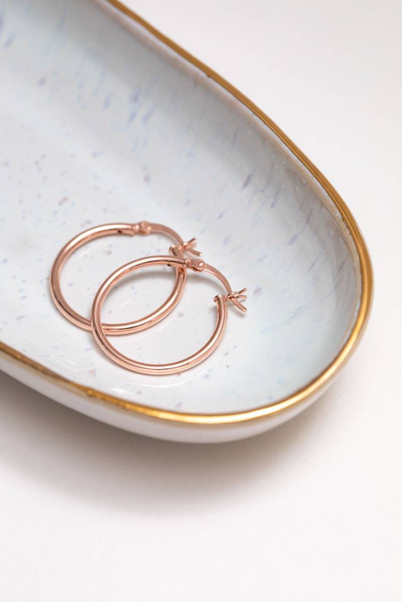 Creolen Rosegold, 925Er Silber, Hoops Rings, Rosevergoldete von CataleaJewelry
