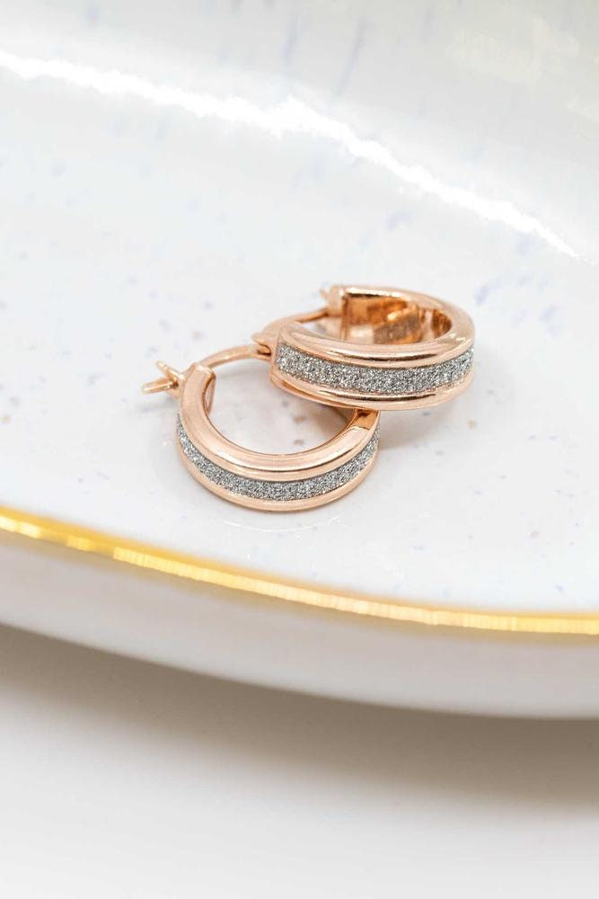Creolen Rosegold, Ohrringe Kristalle Kleine von CataleaJewelry