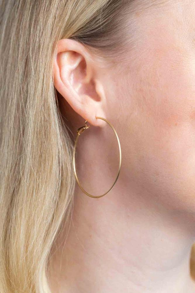 Creolen Vergoldet, Große Ohrringe, Kreolen Golden, Matte Ohrhänger von CataleaJewelry