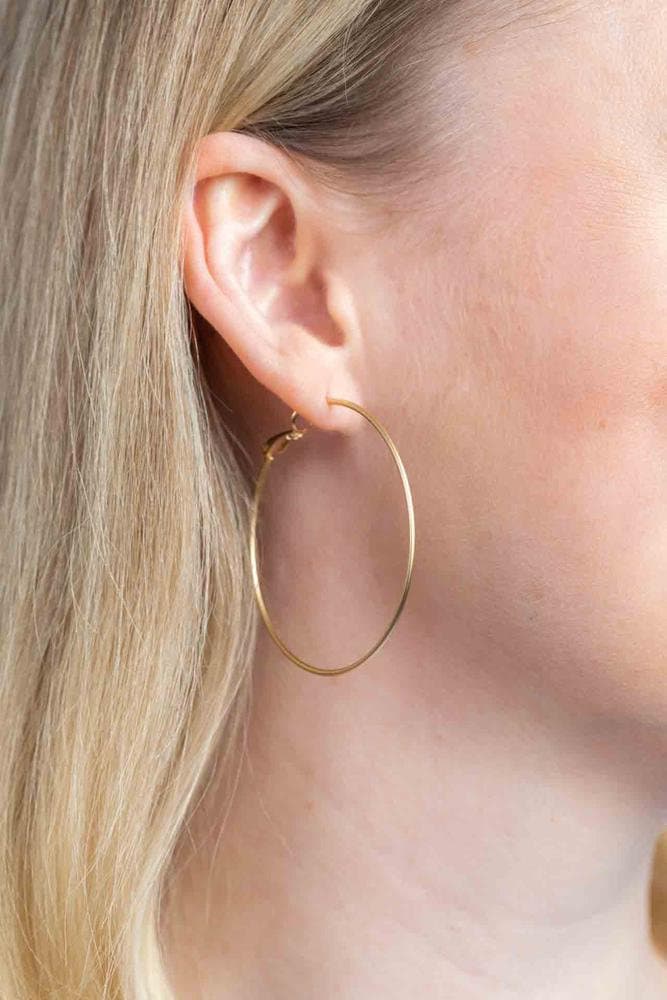 Creolen Vergoldet, Große Ohrringe, Kreolen Golden, Matte Ohrhänger von CataleaJewelry