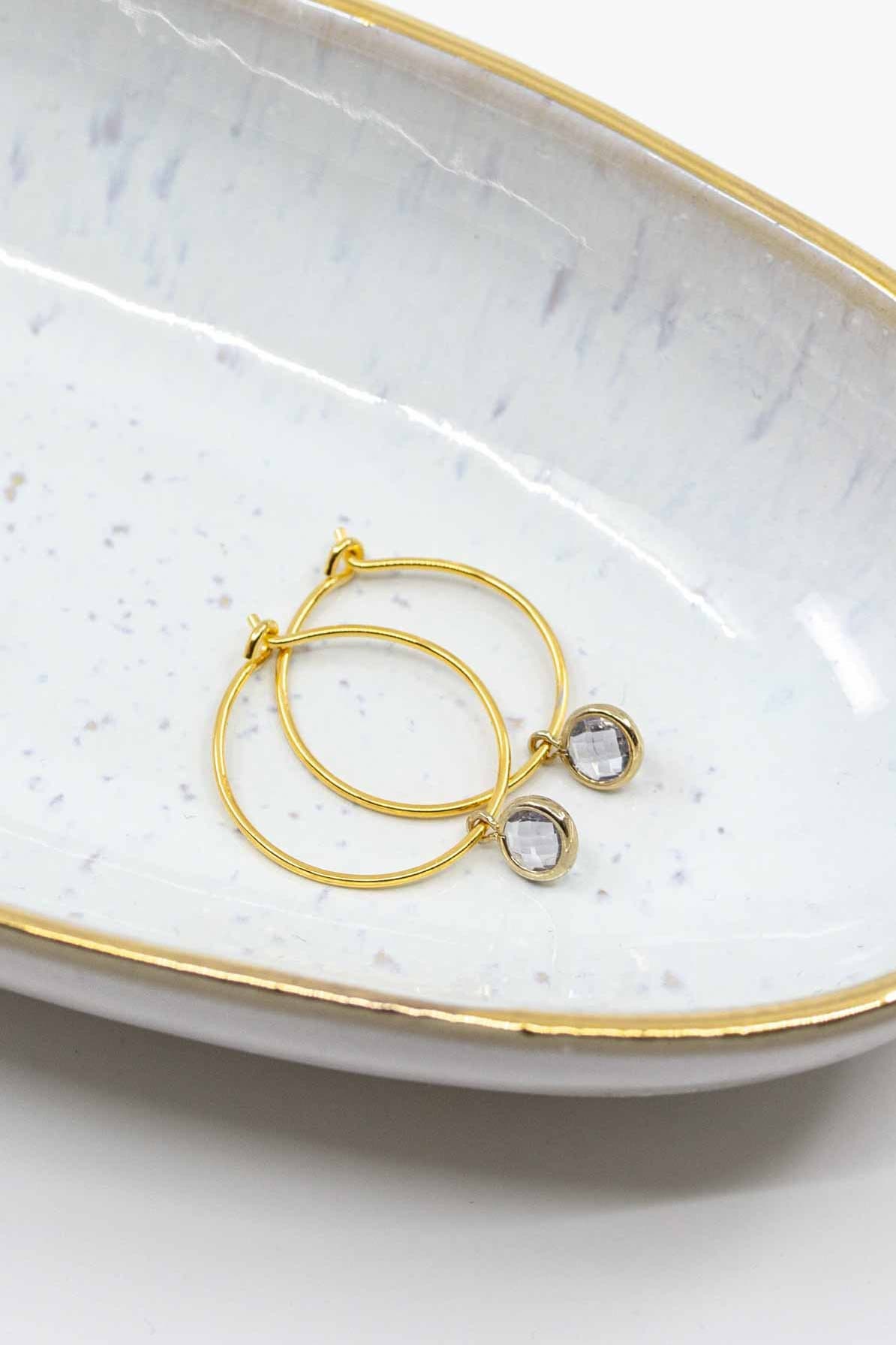 Creolen Vergoldet Blau, 925 Silber, Blaue Creolen, Mit Anhänger, Ohrringe Blau von CataleaJewelry