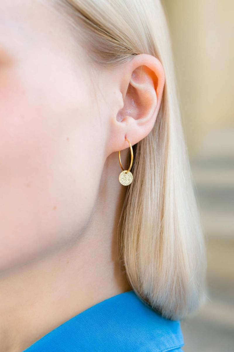 Creolen Vergoldet Plättchen, Ohrringe Golden, Small Hoops, Kleine von CataleaJewelry