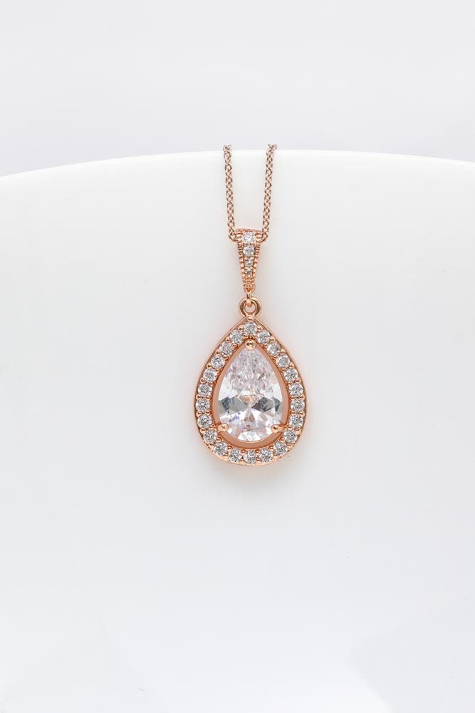 Kette Rosegold, Brautschmuck, Hochzeitsschmuck, Brautjungfern von CataleaJewelry