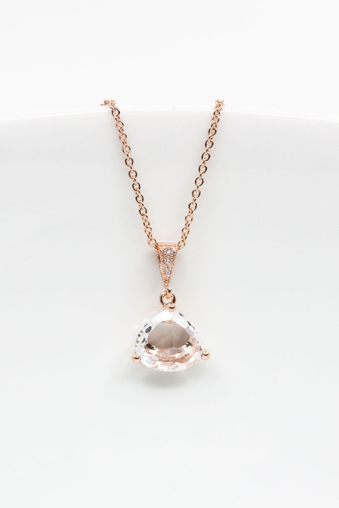 Kette Rosegold Mit Anhänger // Halskette Hochzeit Schmuck von CataleaJewelry