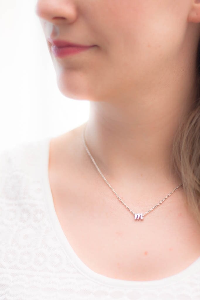 Kette Silber Buchstabe, Initiale, Buchstabenkette Silber, Personalisierte Geschenk, Schreibschrift von CataleaJewelry