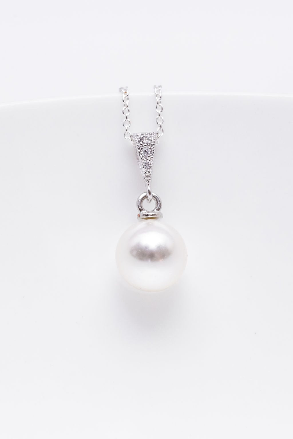 Kette Silber Perle Rund Hochzeitsschmuck Brautschmuck von CataleaJewelry