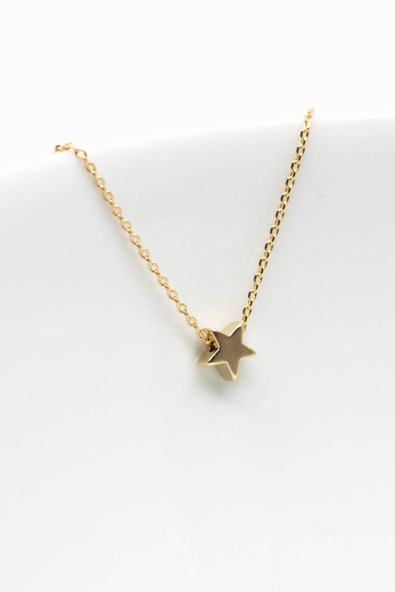 Kette Vergoldet Stern, Halskette Goldenen Kleiner Stern Matt, Sternchenkette von CataleaJewelry