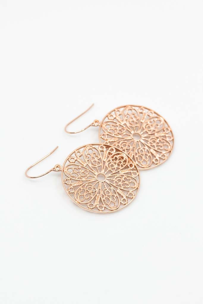 Ohrringe Rosegold, Boho, Gross Ornamente, Große Ohrringe, Orientalisch von CataleaJewelry