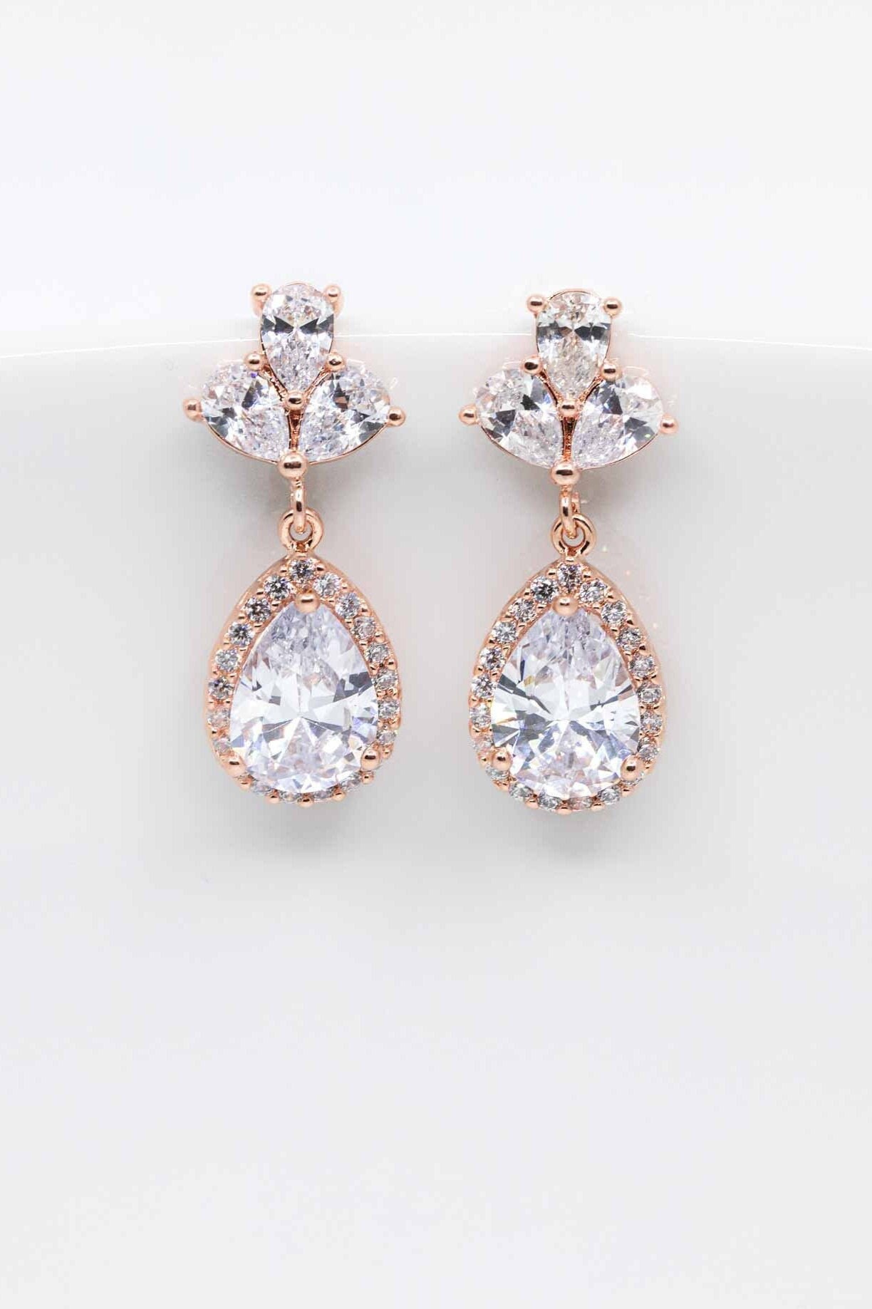 Ohrringe Rosegold, Hochzeitsschmuck Brautschmuck, Ohrhänger, Hochzeitsschmuck, Brautjungfern von CataleaJewelry