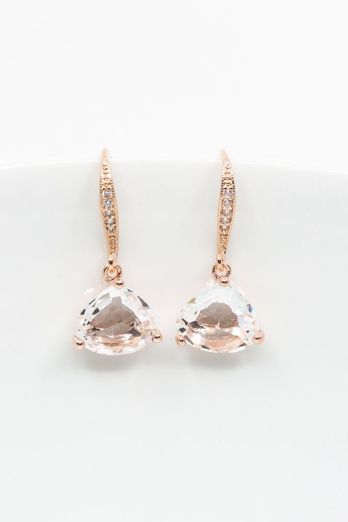 Ohrringe Rosegold // Hängeohrringe Brautschmuck von CataleaJewelry