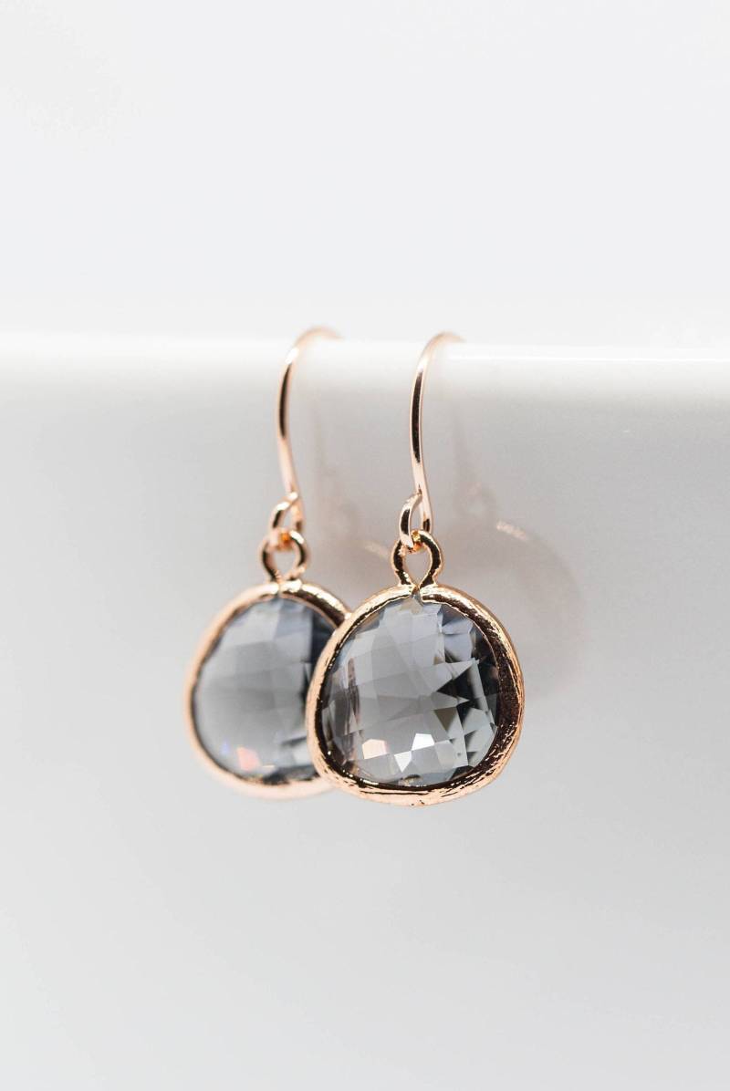Ohrringe Rosegold // Ohrhänger Grau Geschenk Freundin von CataleaJewelry