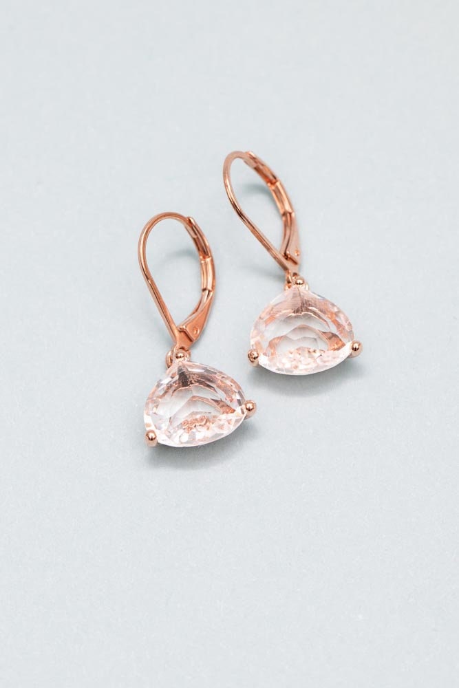 Ohrringe Rosevergoldet, Brisur, Kristall, Schnappverschluss von CataleaJewelry