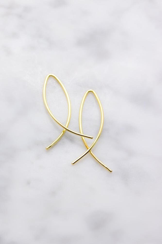 Ohrringe Vergoldet Haken, Echt Silber von CataleaJewelry