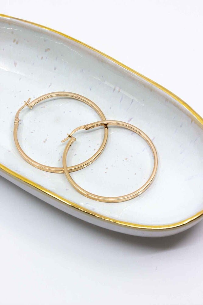 Ohrringen Rosegold Creolen, Große Creolen Rosevergoldet von CataleaJewelry