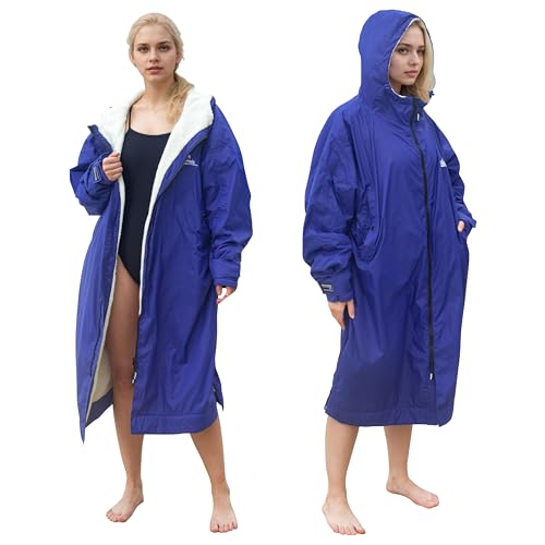 Catalonia Classy Wasserdichter Bademantel für Damen & Herren, Winddichter Surf Poncho mit Sherpa-Futter, Wärmemantel Schwimmen Triathlon Surfen Outdoor Sport, Marine, S-M Catalonia Classy Wasserdichter Bademantel für Damen & Herren, Winddichter Surf Poncho mit Sherpa-Futter, Wärmemantel Schwimmen Triathlon Surfen Outdoor Sport, Marine, S-M von Catalonia Classy
