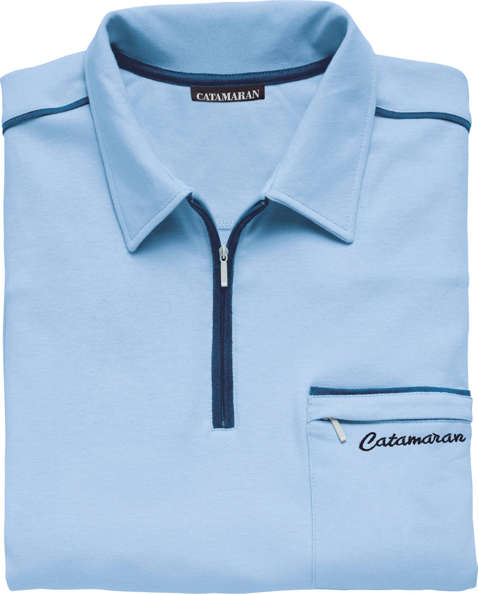 Sieh an! Herren Kurzarm-Poloshirt hellblau von Catamaran