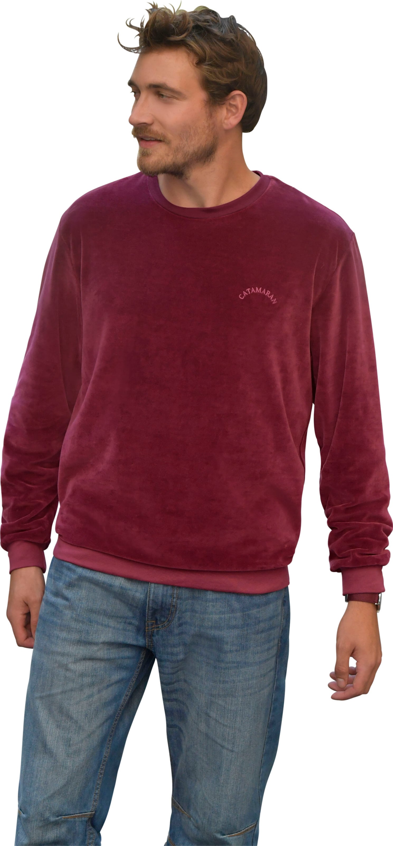 Sieh an! Herren Nicki-Pullover aubergine von Catamaran