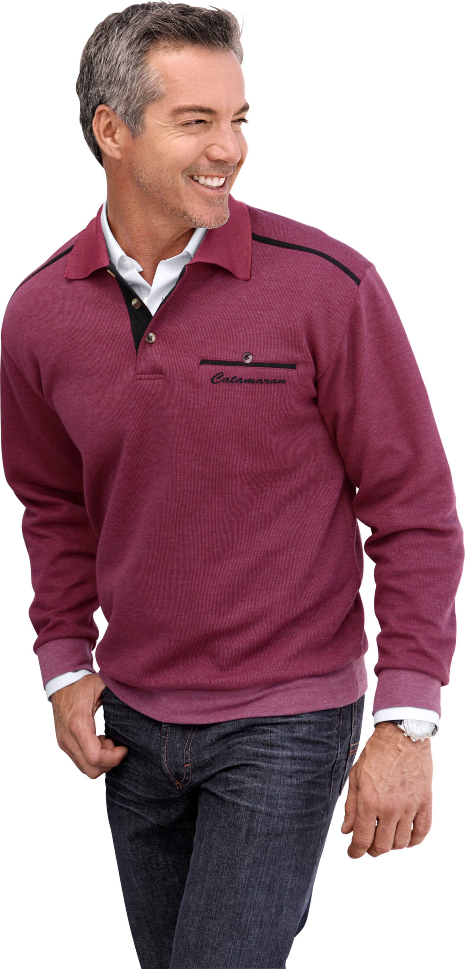 Sieh an! Herren Sweatshirt bordeaux von Catamaran