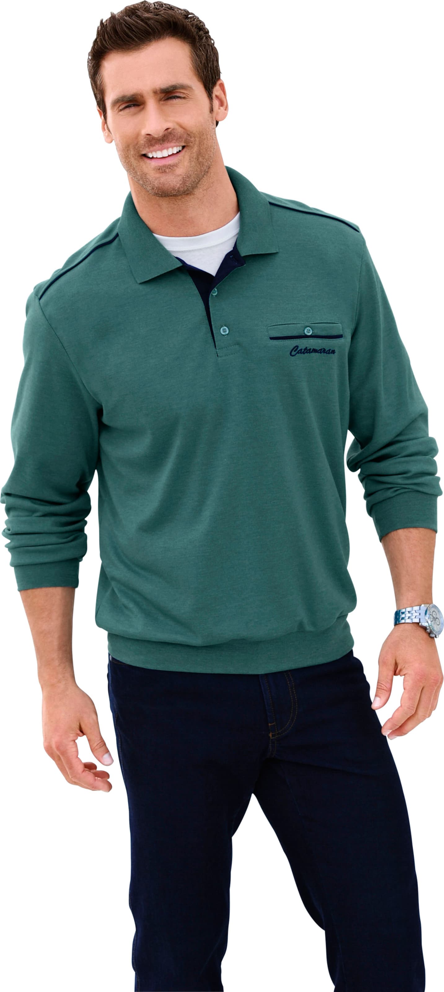 Sieh an! Herren Sweatshirt smaragdgrün von Catamaran