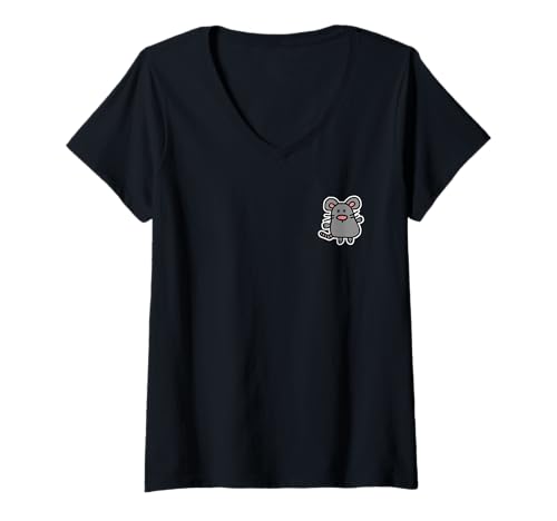 Damen Lustige Maus Geschenke für Mädchen Jungen Mama Papa Frauen Männer Kinder Ratten T-Shirt mit V-Ausschnitt Damen Lustige Maus Geschenke für Mädchen Jungen Mama Papa Frauen Männer Kinder Ratten T-Shirt mit V-Ausschnitt von Catch That Mouse