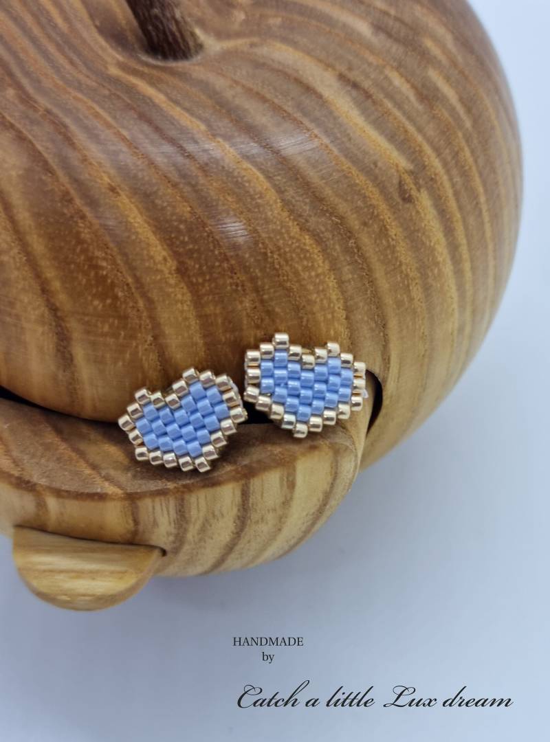 Brick-Stitch Studs Mini-Hearts von CatchALittleLuxDream