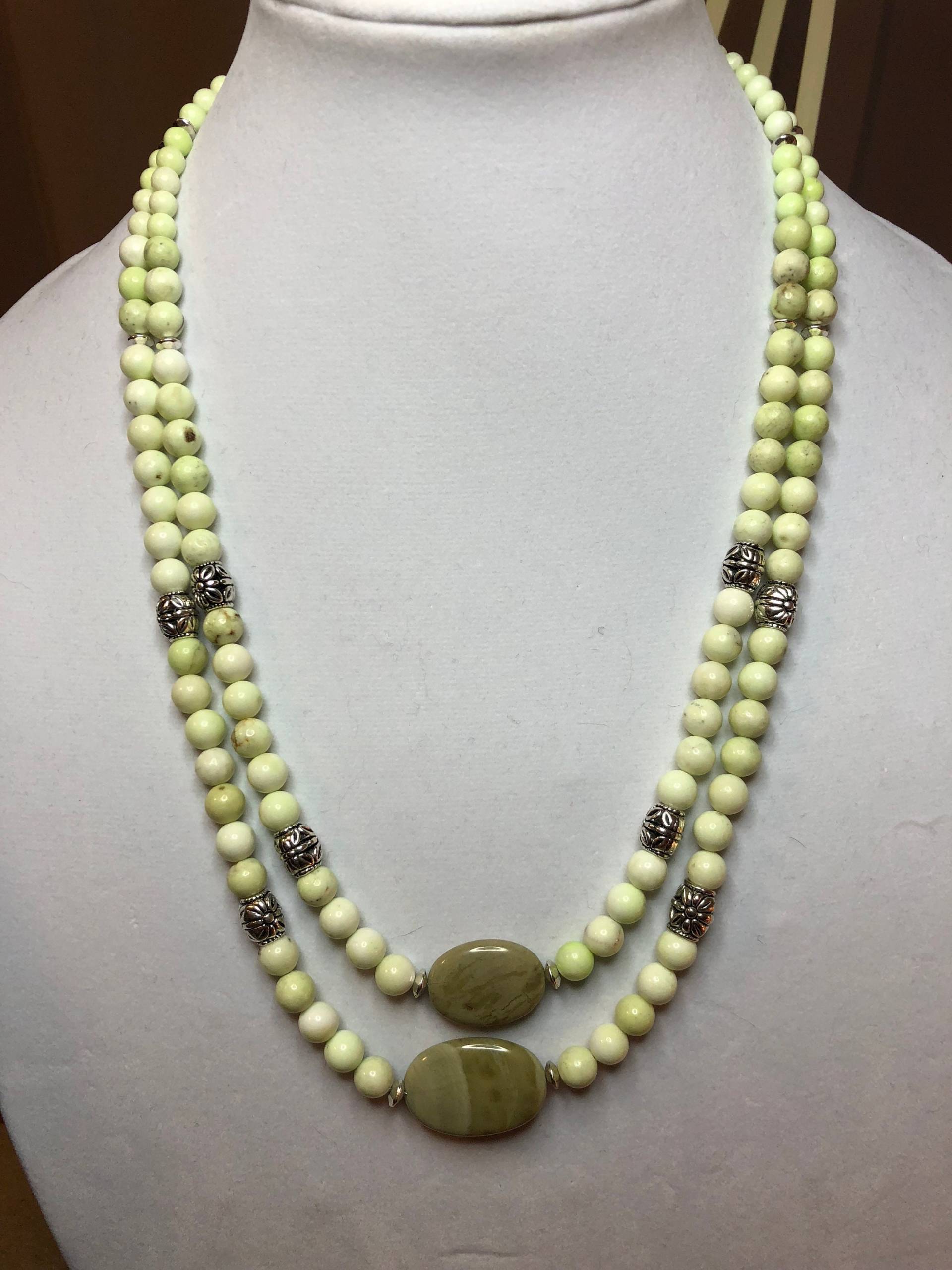 Zitrone Chrysopras Und Grüner Jaspis Perlenkette Zitrone Chrysopras Und Grüner Jaspis Perlenkette von CateDesignCreations