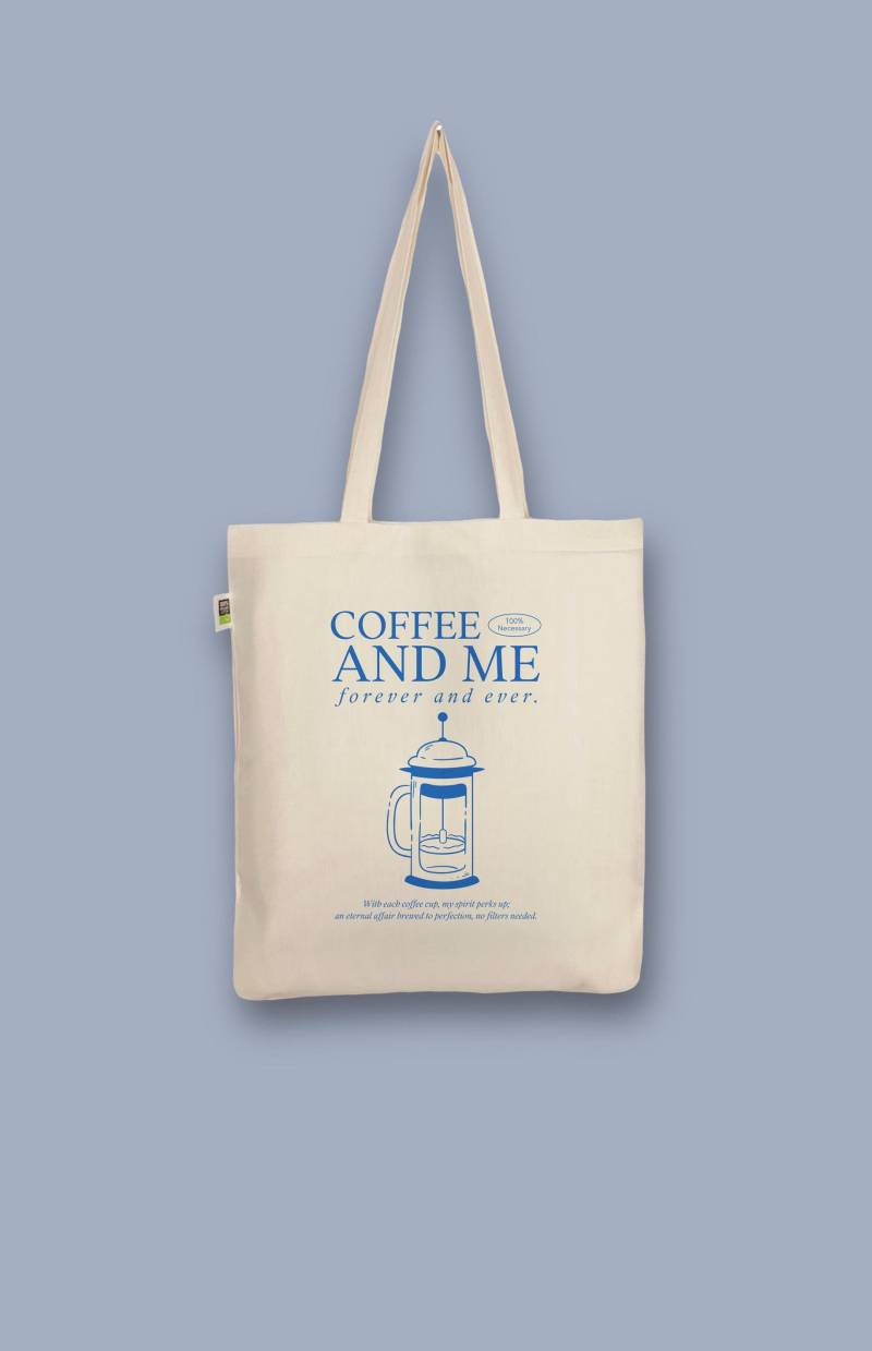Handbedruckter Bio-Jutebeutel „Coffee & Me" von CaterinaMariaAtelier