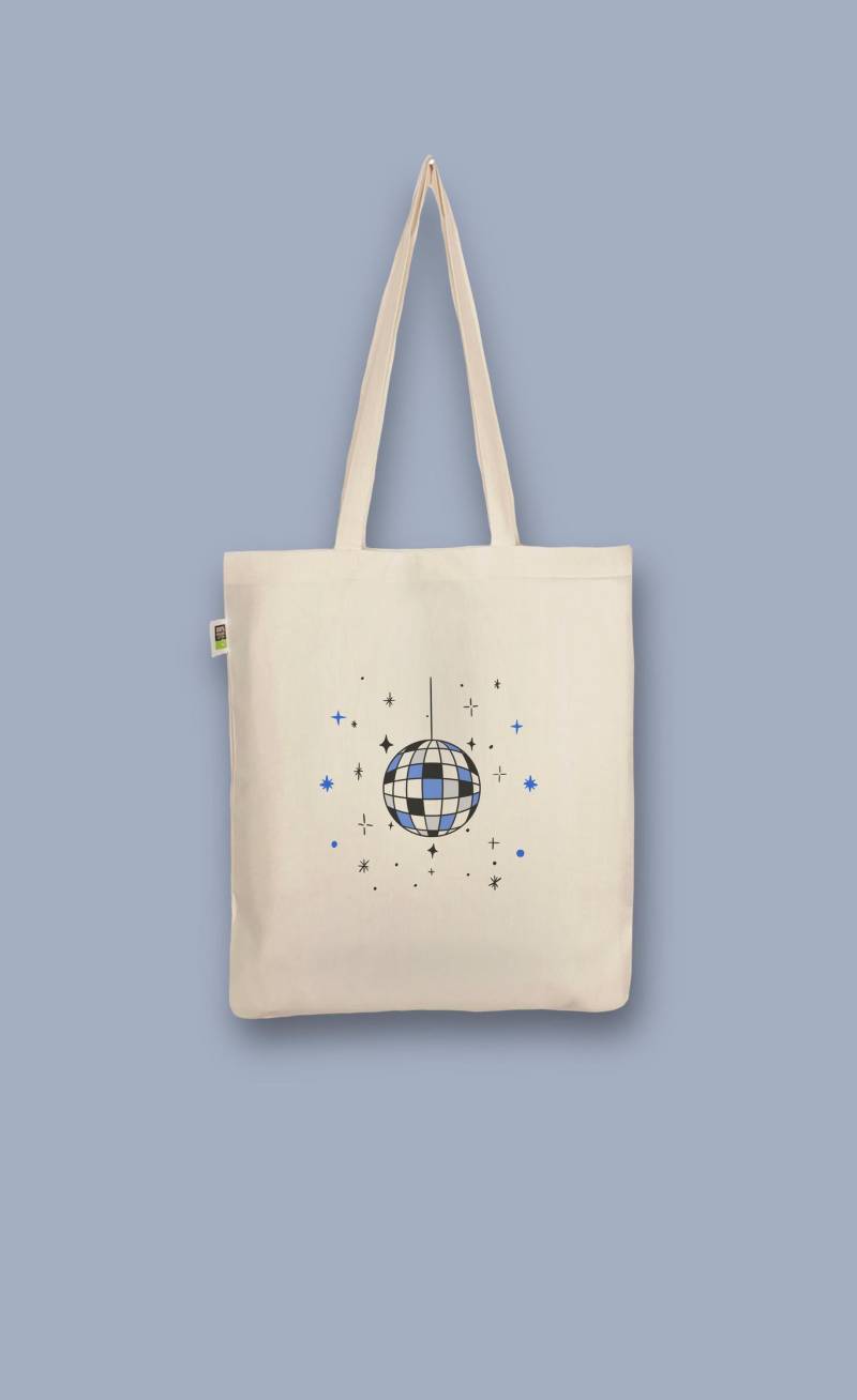 Handbedruckter Bio-Jutebeutel „Diskokugel" von CaterinaMariaAtelier
